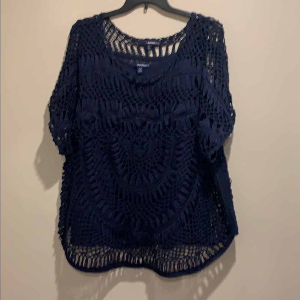 (PRE-LOVED) DENIM 24/7 PLUS SIZE CROCHET TOP